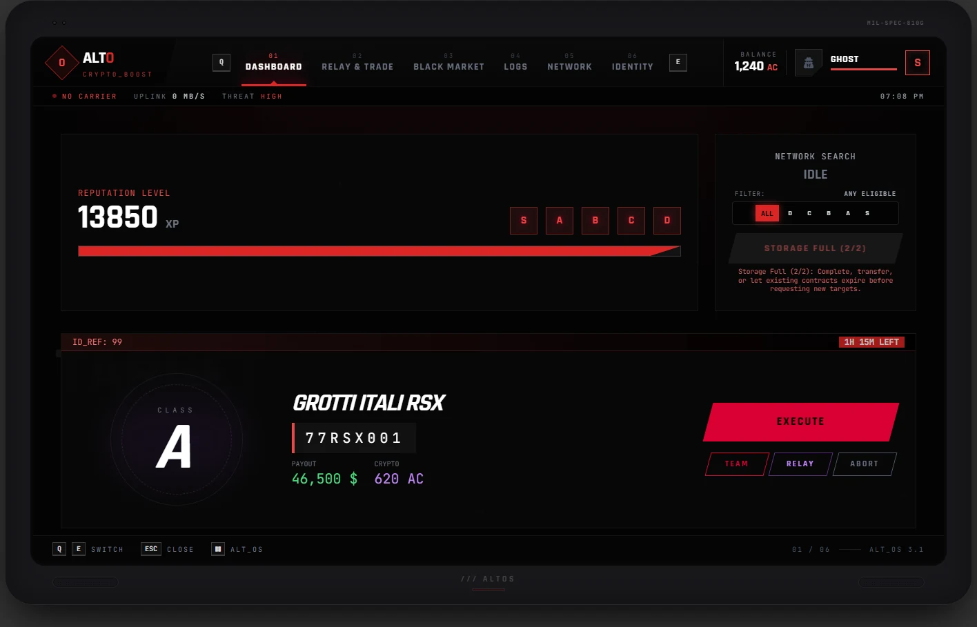 Boosting dashboard
